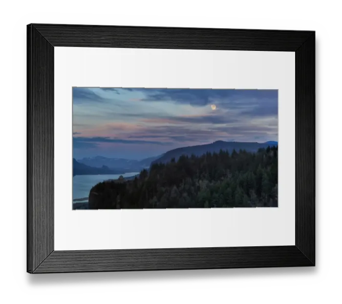Framed Print : Moonrise at Columbia River Gorge Framed Print : Moonrise at Columbia River Gorge