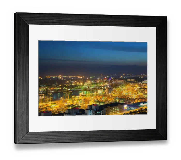 Framed Print : Port of Singpore Night Scene Framed Print : Port of Singpore Night Scene
