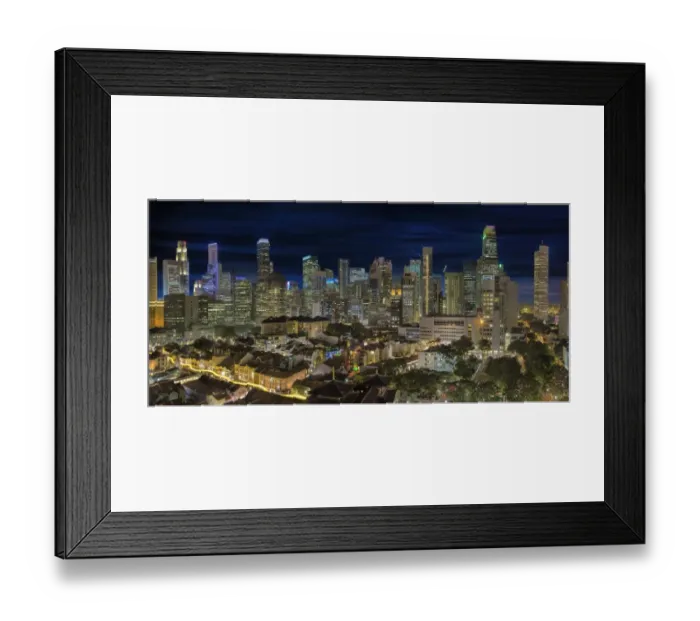 Framed Print : Singapore Central Business District Skyline and Ch Framed Print : Singapore Central Business District Skyline and Ch
