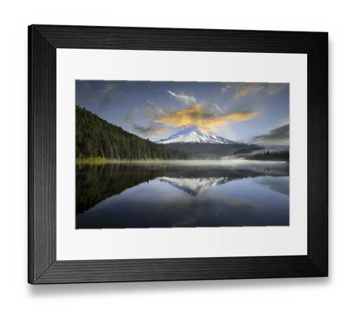 Framed Print : Sunrise at Trillium Lake with Mount Hood