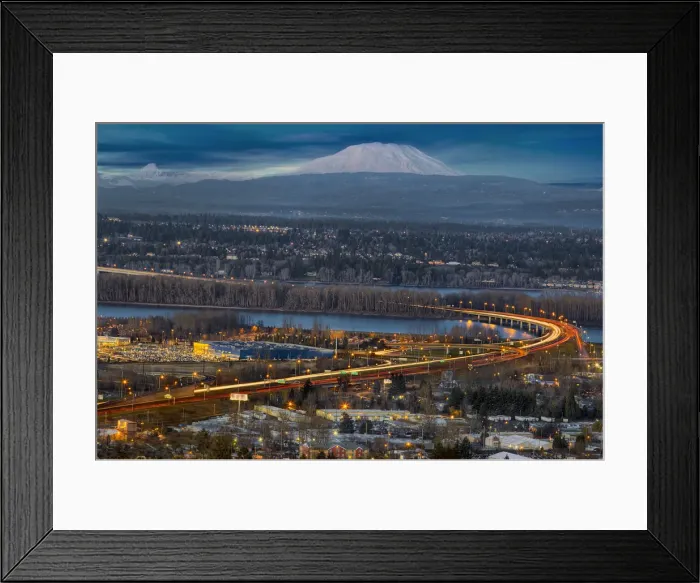 Framed Print : I-205 Interstate Freeway Blue Hour Framed Print : I-205 Interstate Freeway Blue Hour