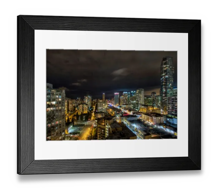Framed Print : Vancouver BC Canada cityscape with Robson street Framed Print : Vancouver BC Canada cityscape with Robson street
