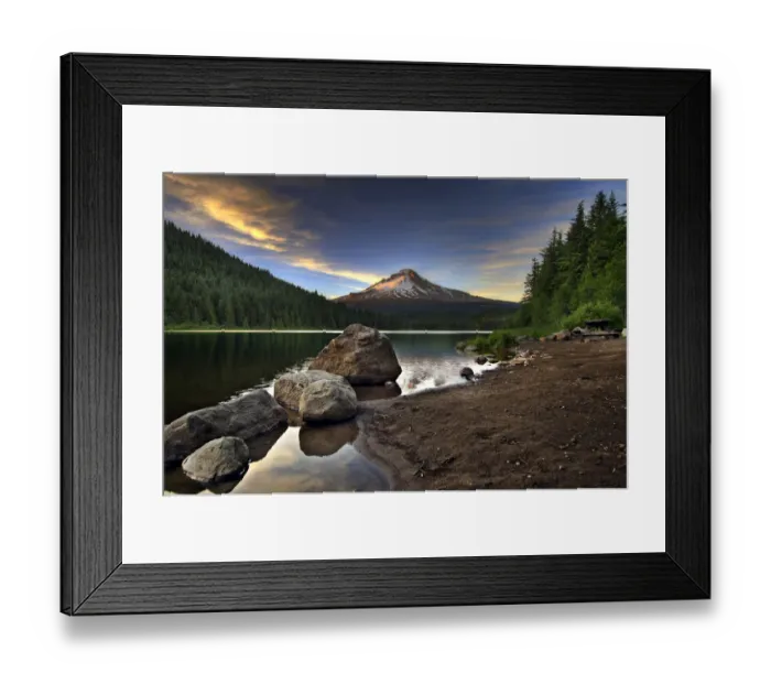 Framed Print : Sunset at Trillium Lake with Mount Hood Framed Print : Sunset at Trillium Lake with Mount Hood