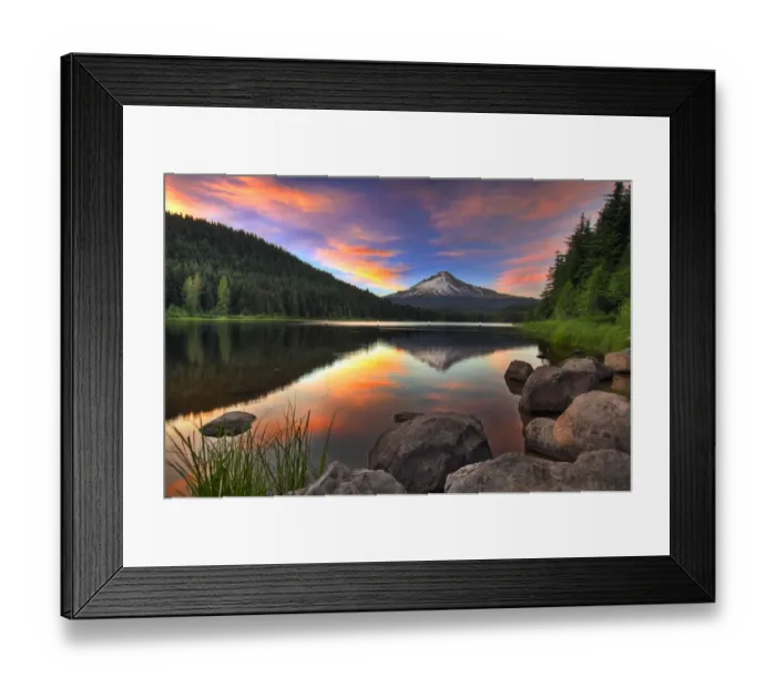 Framed Print : Sunset at Trillium Lake with Mount Hood Framed Print : Sunset at Trillium Lake with Mount Hood