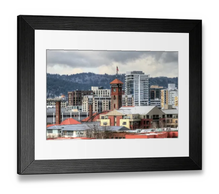 Framed Print : Union Station from Steel Bridge, Portland, Oregon Framed Print : Union Station from Steel Bridge, Portland, Oregon