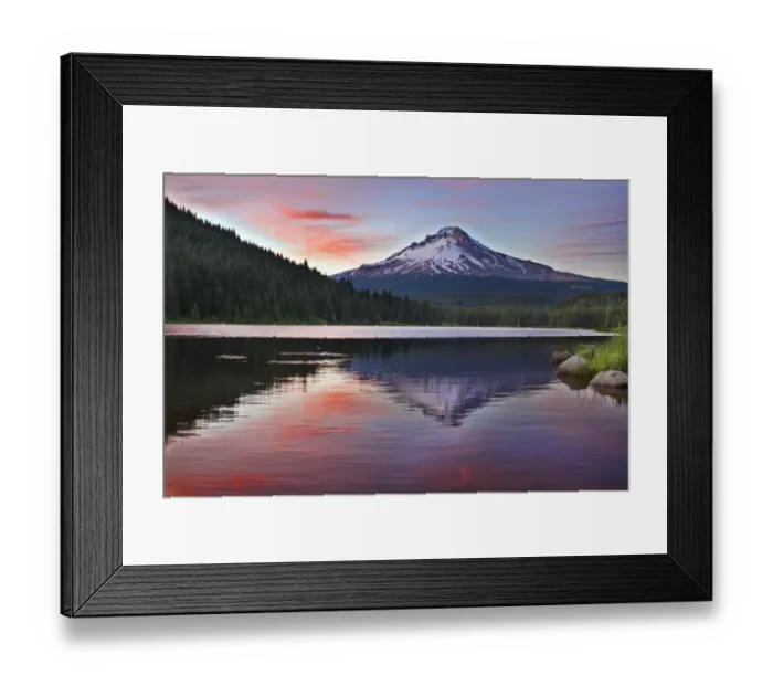 Framed Print : Sunset at Trillium Lake with Mount Hood Framed Print : Sunset at Trillium Lake with Mount Hood