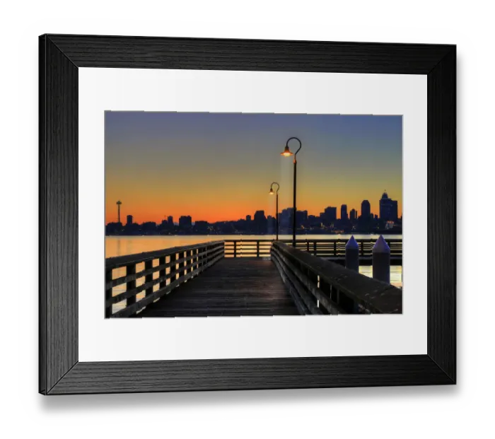 Framed Print : Seattle Skyline from the Alki Beach Seacrest Park