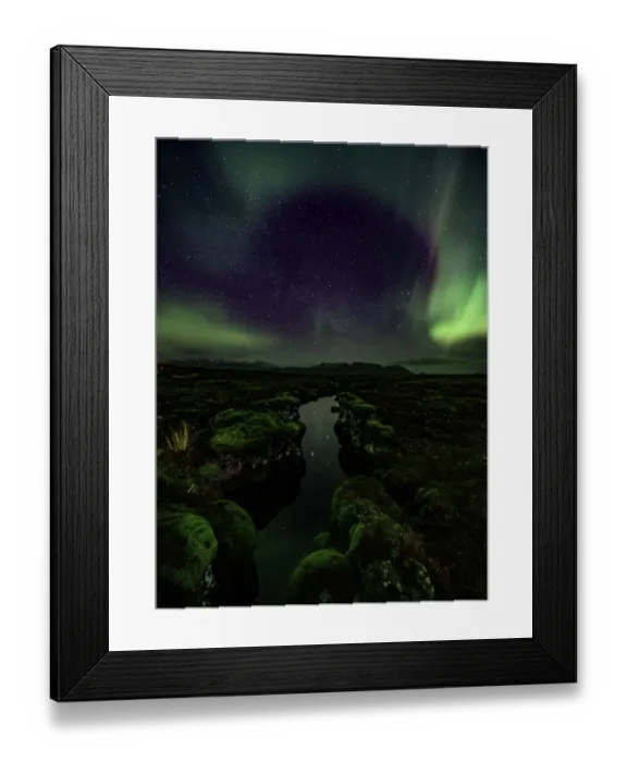 Framed Print : Aurora over the Silfra Rift in Iceland Framed Print : Aurora over the Silfra Rift in Iceland