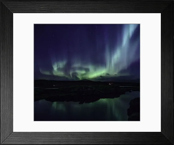 Framed Print : Aurora over the Silfra Rift in Iceland Framed Print : Aurora over the Silfra Rift in Iceland