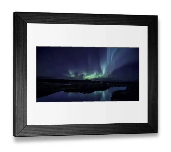 Framed Print : Aurora over the Silfra Rift in Iceland Framed Print : Aurora over the Silfra Rift in Iceland