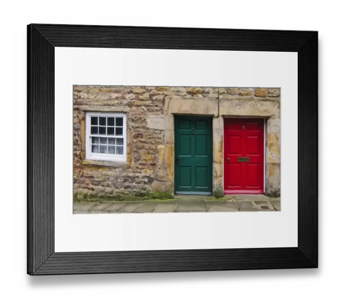 Framed Print : The red & Green Doors Framed Print : The red & Green Doors