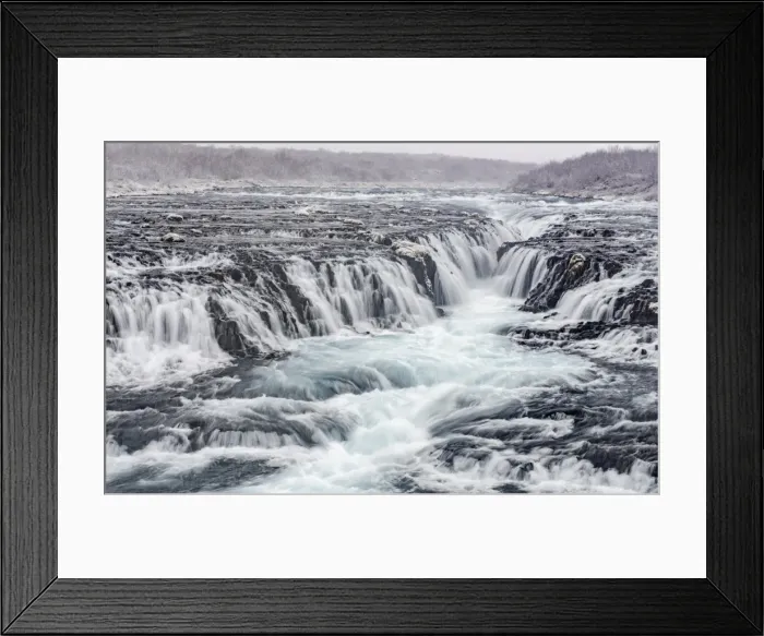 Framed Print : Bruarfoss. The river Braur cascading over a rift in the floor of the river