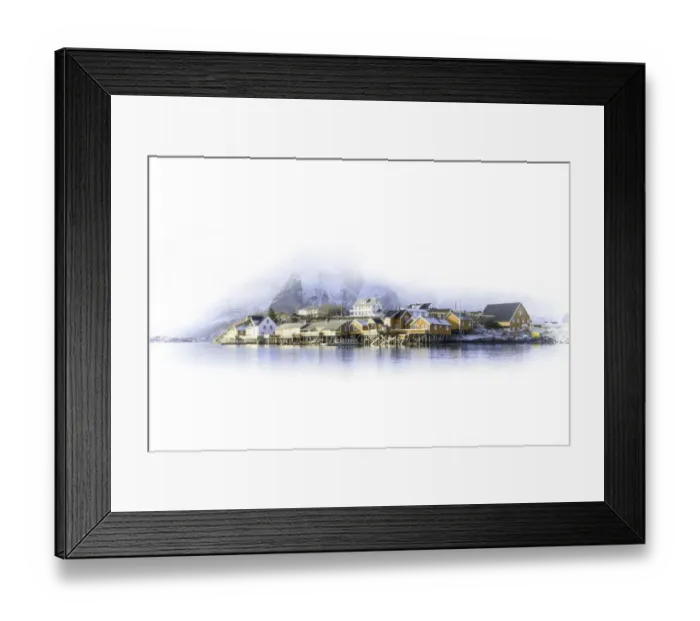 Framed Print : Norwegian Fishing Village Framed Print : Norwegian Fishing Village
