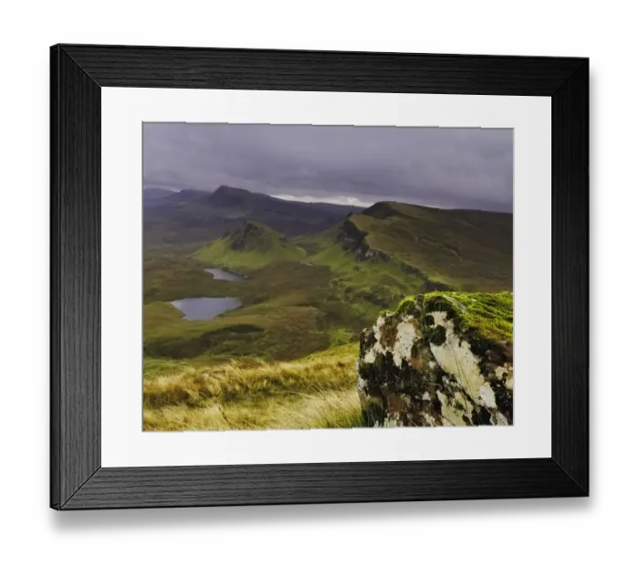 Framed Print : Storm clouds above the Quiraing, Isle of Skye