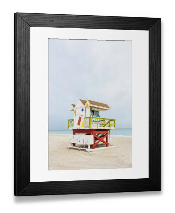 Framed Print : Lifeguard tower in South Beach, Miami, Florida, USA Framed Print : Lifeguard tower in South Beach, Miami, Florida, USA