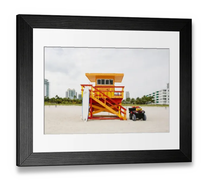 Framed Print : Lifeguard tower at South Beach, Miami, Florida, USA