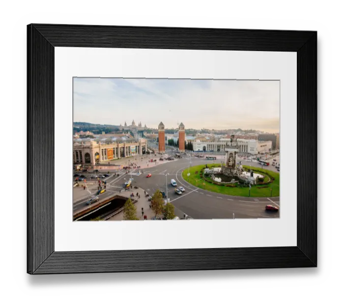 Framed Print : High angle view of Placa D Espanya in Barcelona, Spain Framed Print : High angle view of Placa D Espanya in Barcelona, Spain