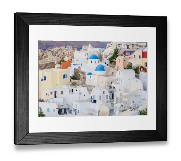 Framed Print : Traditional Greek white houses in Oia village, Santorini, Cyclades, Greece Framed Print : Traditional Greek white houses in Oia village, Santorini, Cyclades, Greece