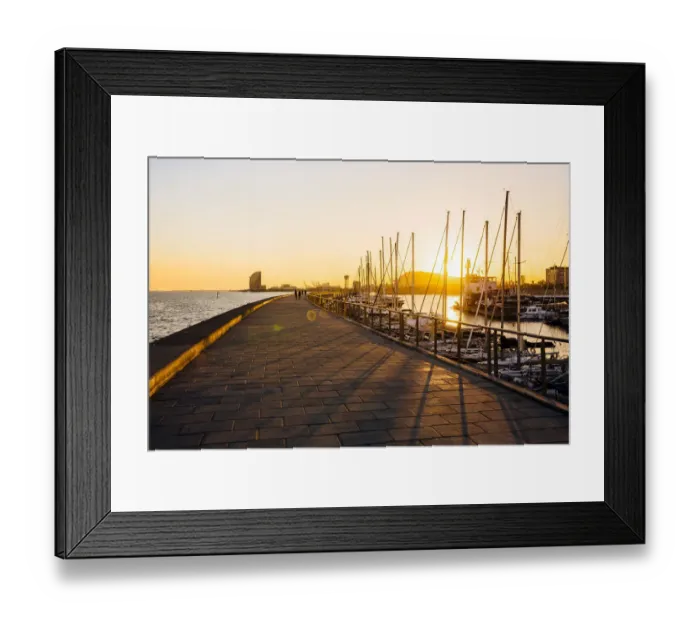 Framed Print : Port Olimpic at sunset, Barcelona, Spain Framed Print : Port Olimpic at sunset, Barcelona, Spain