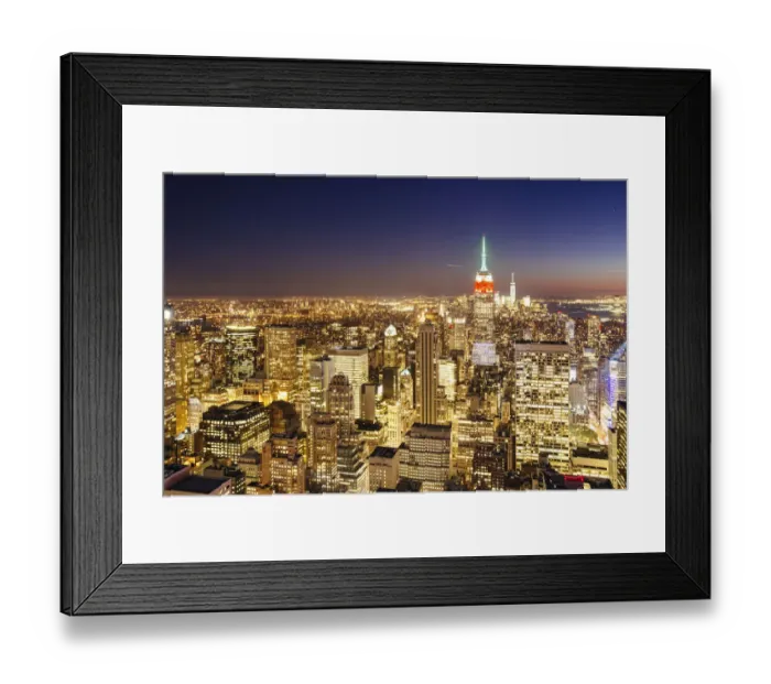 Framed Print : Illuminated Manhattan at night, New York City, USA Framed Print : Illuminated Manhattan at night, New York City, USA