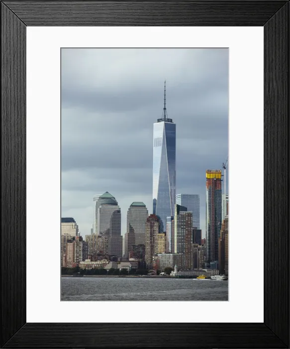 Framed Print : Manhattan Dowtnown skyline on a cloudy day, New York, NY, United States Framed Print : Manhattan Dowtnown skyline on a cloudy day, New York, NY, United States