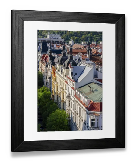 Framed Print : High angle view of Parizska street in Prague Old Town, Czech Republic Framed Print : High angle view of Parizska street in Prague Old Town, Czech Republic