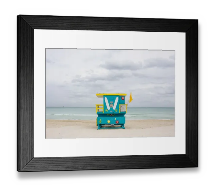 Framed Print : Lifeguard tower at South Beach, Miami, Florida, USA Framed Print : Lifeguard tower at South Beach, Miami, Florida, USA