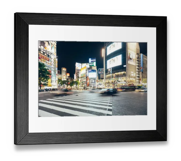 Framed Print : Shibuya crossing with illuminated neon signs at night, Tokyo, Japan Framed Print : Shibuya crossing with illuminated neon signs at night, Tokyo, Japan
