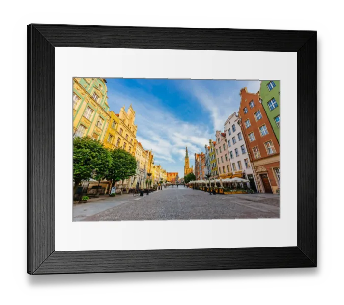 Framed Print : Long Market Square (Dlugi Targ) in the morning, Gdansk, Poland