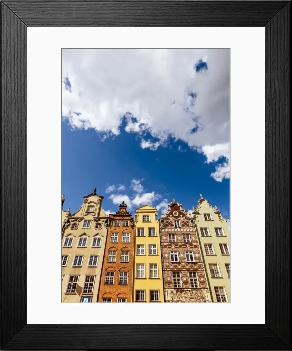 Framed Print : Historic merchant houses at the Long Market in Gdansk, Poland Framed Print : Historic merchant houses at the Long Market in Gdansk, Poland