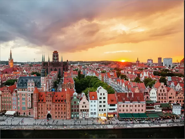 Cityscape of Gdansk at sunset Gdansk, Poland