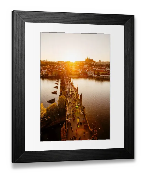 Framed Print : Charles Bridge and Prague skyline seen at sunset, Prague, Czech Republic Framed Print : Charles Bridge and Prague skyline seen at sunset, Prague, Czech Republic