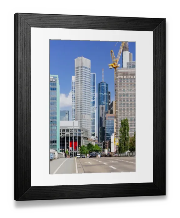 Framed Print : Skyscrapers in the downtown of Frankfurt am Main, Germany