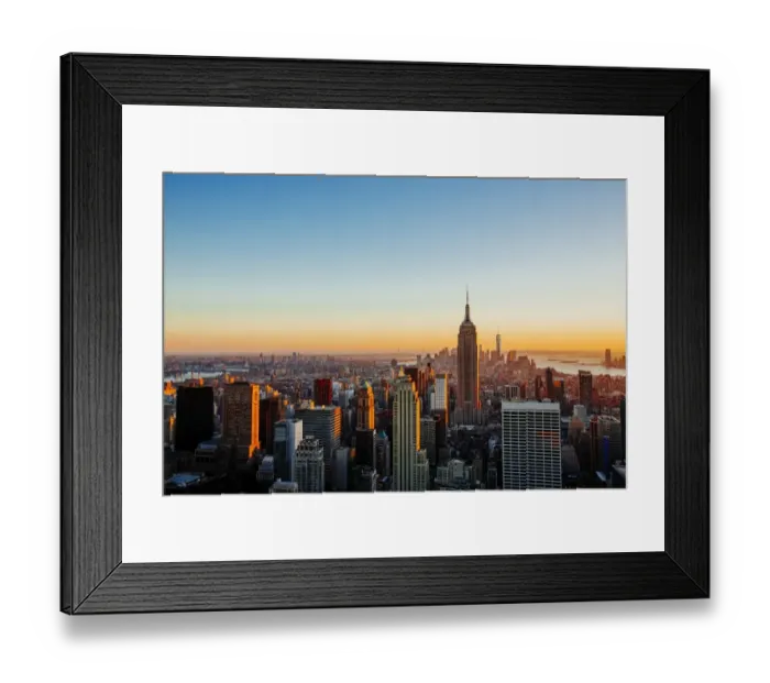 Framed Print : Aerial view of Manhattan skyline at sunset, New York City, USA Framed Print : Aerial view of Manhattan skyline at sunset, New York City, USA