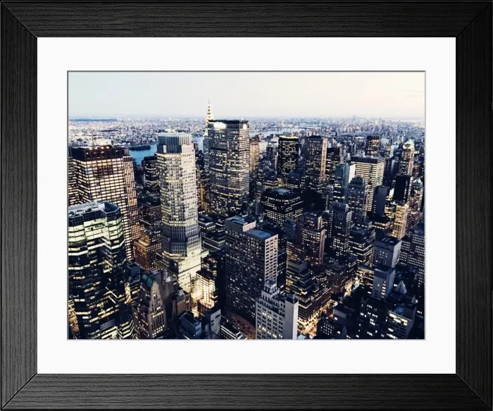 Framed Print : New York City cityscape aerial view at night Framed Print : New York City cityscape aerial view at night