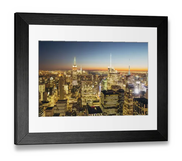Framed Print : Illuminated skyscrapers of Manhattan at night, NYC Framed Print : Illuminated skyscrapers of Manhattan at night, NYC