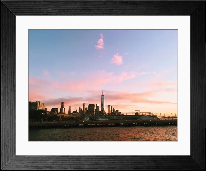 Framed Print : New York City skyline at sunset