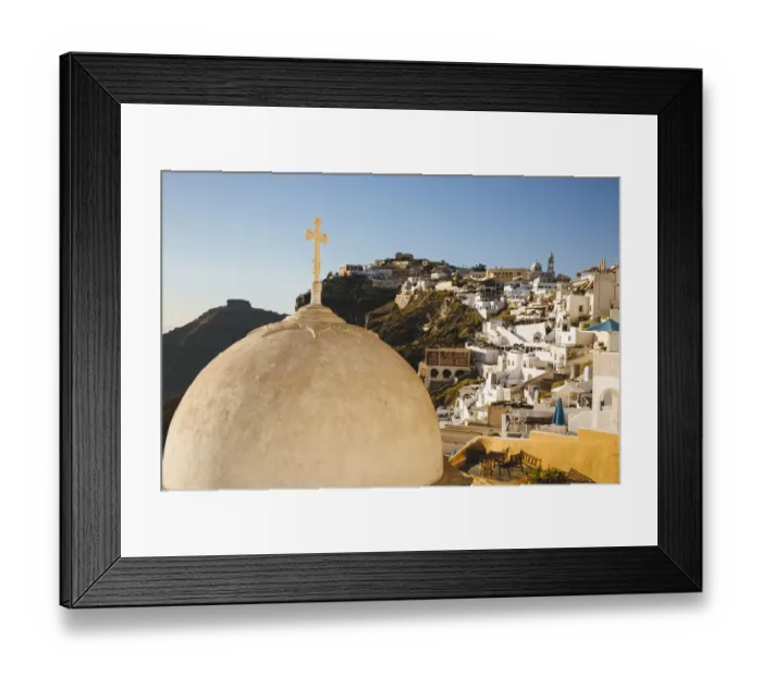 Framed Print : Greek Orthodox church in Fira, Santorini, Greece Framed Print : Greek Orthodox church in Fira, Santorini, Greece