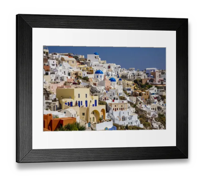 Framed Print : Oia village on the cliff, Santorini, Greece