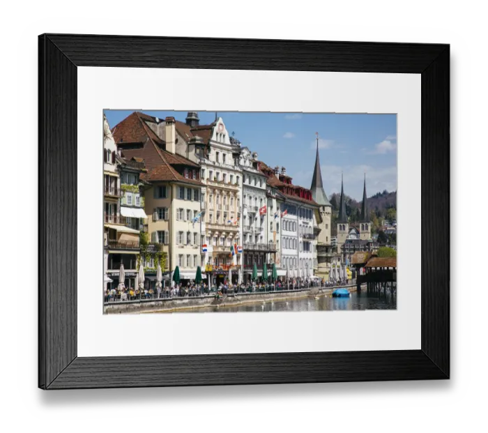 Framed Print : Houses at the waterfront, Lucerne, Switzerland Framed Print : Houses at the waterfront, Lucerne, Switzerland
