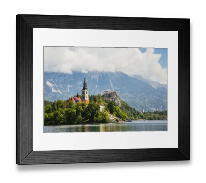 Framed Print : St. Marys Church on Bled Lake, Slovenia Framed Print : St. Marys Church on Bled Lake, Slovenia