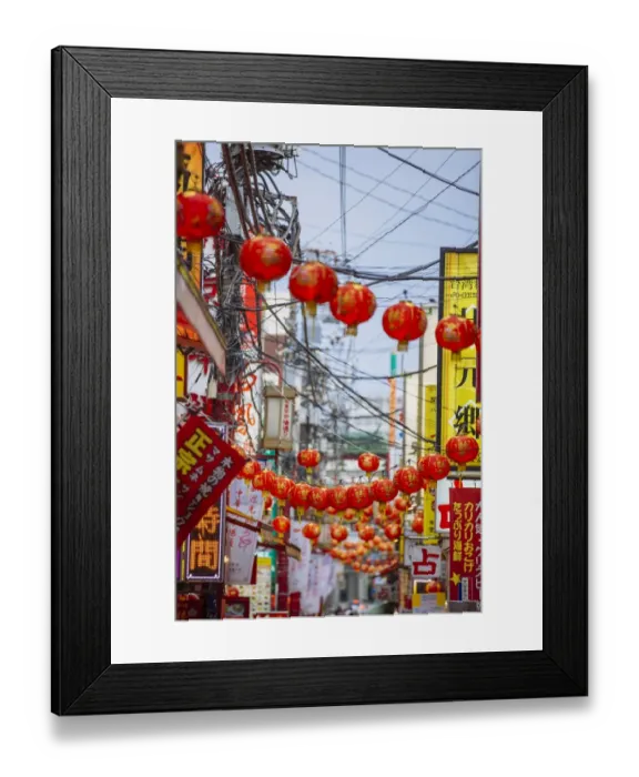 Framed Print : Chinese lanterns in Chinatown in Yokohama, Japan Framed Print : Chinese lanterns in Chinatown in Yokohama, Japan
