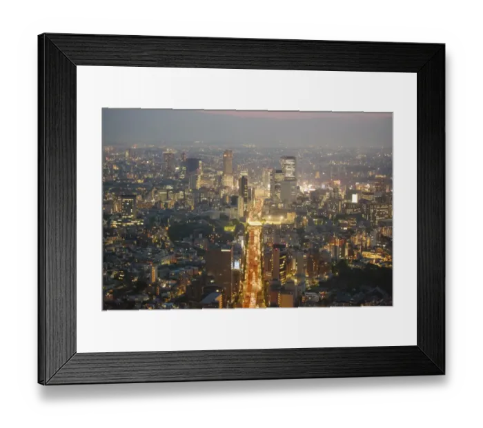 Framed Print : High angle view over Tokyo, Japan at dusk Framed Print : High angle view over Tokyo, Japan at dusk