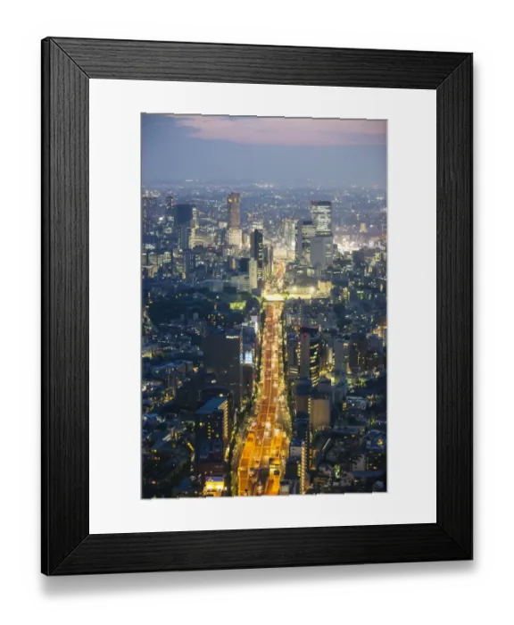 Framed Print : High angle view of Tokyo, Japan at dusk Framed Print : High angle view of Tokyo, Japan at dusk