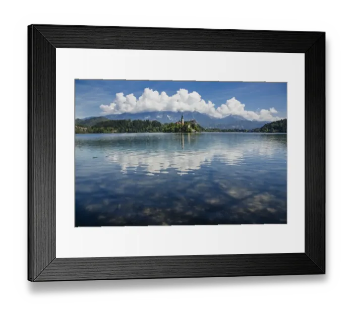 Framed Print : St. Marys church on Bled Lake island in Slovenia