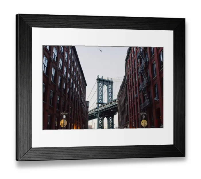 Framed Print : Manhattan Bridge seen from Dubmo, Brooklyn, New York City, NY, United States Framed Print : Manhattan Bridge seen from Dubmo, Brooklyn, New York City, NY, United States