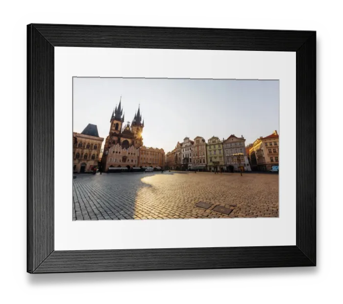 Framed Print : Sunbeam shining through the towers of Tyn Church at the Old Town Square, Prague, Czech Republic Framed Print : Sunbeam shining through the towers of Tyn Church at the Old Town Square, Prague, Czech Republic
