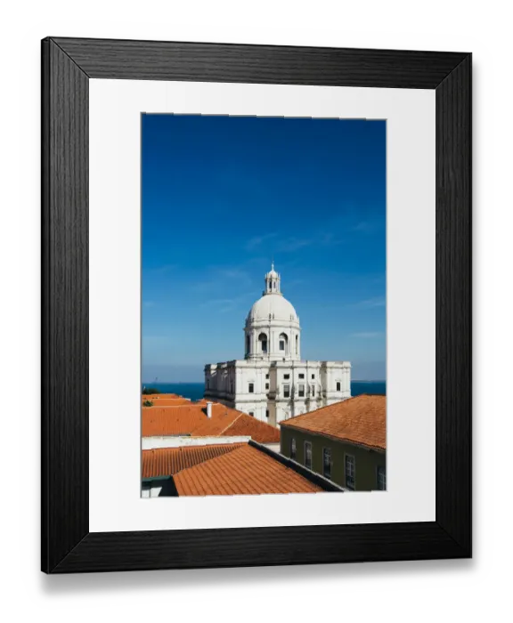 Framed Print : Lisbon cityscape with Church of Santa Engracia on a sunny day, Portugal Framed Print : Lisbon cityscape with Church of Santa Engracia on a sunny day, Portugal