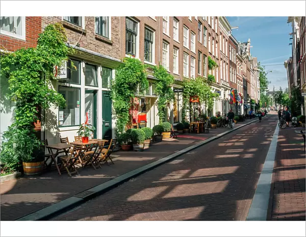 Prinsenstraat shopping street in Amsterdam, Holland, Netherlands