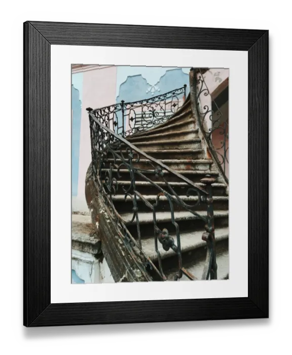 Framed Print : Grand abandoned old stairs in Cesky Krumlov Framed Print : Grand abandoned old stairs in Cesky Krumlov